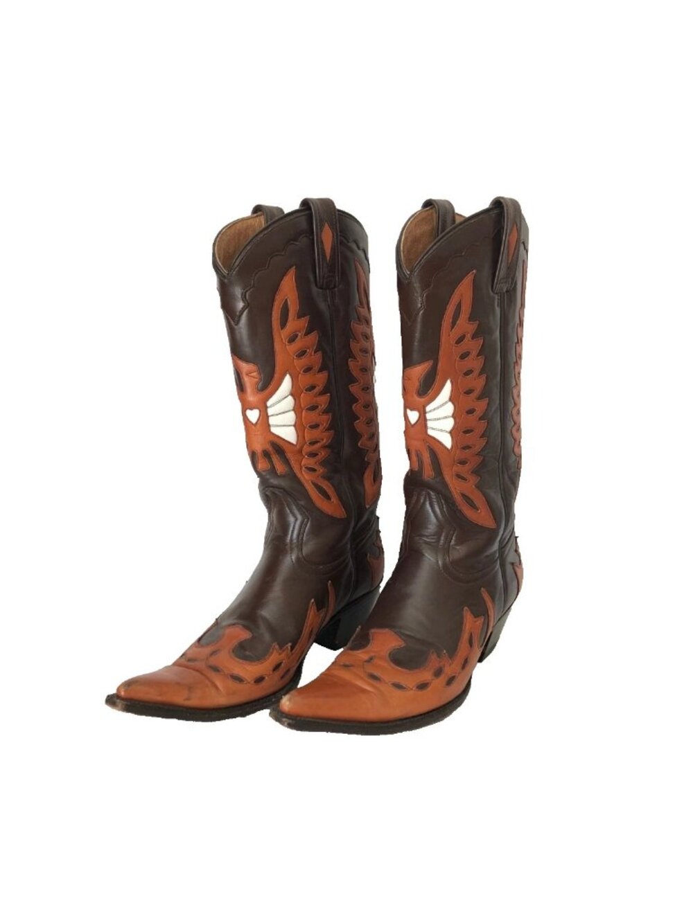 Lane Burnt Firebird Ladies Cowgirl Hand Stitched Leather Boots 9 EE RETIRED